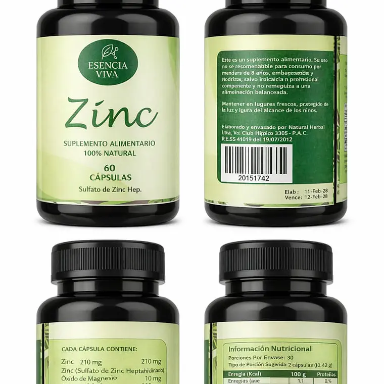 Zinc 10mg 60 Cápsulas  2