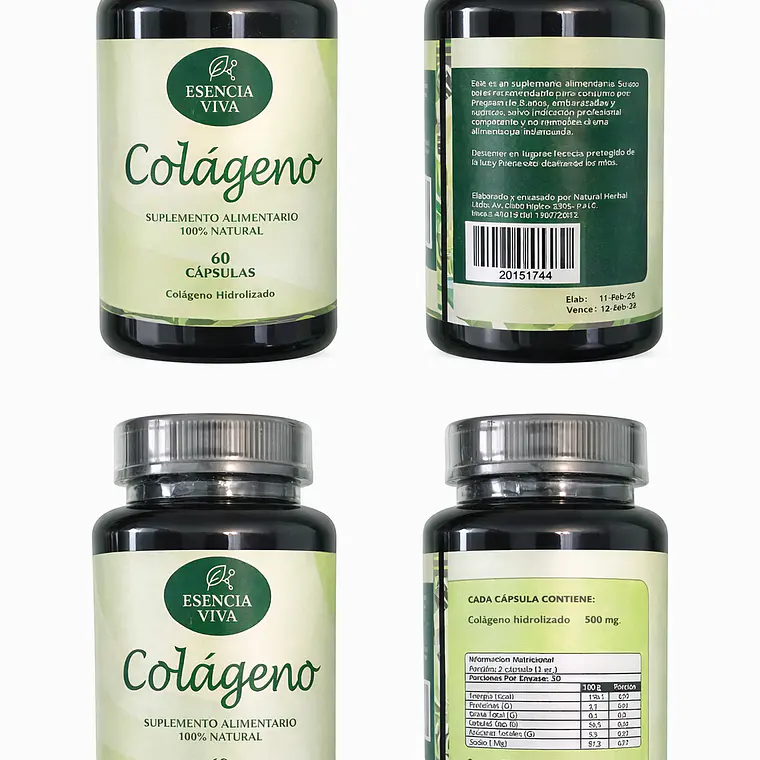 Colágeno 500mg 60 Cápsulas 2