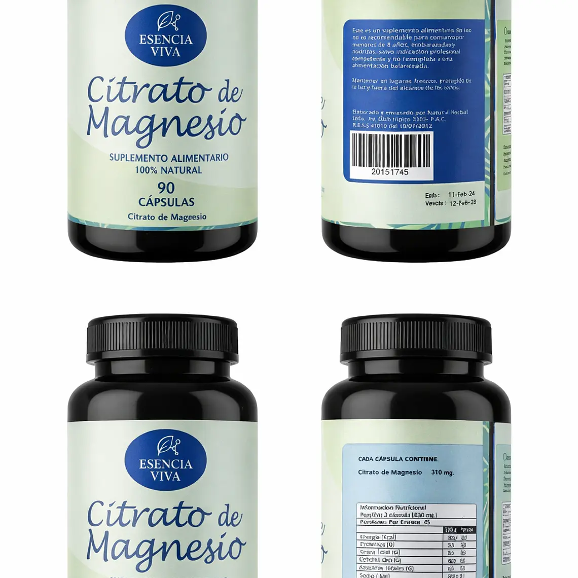 Magnesio Citrato 310mg 90 Cápsulas 2