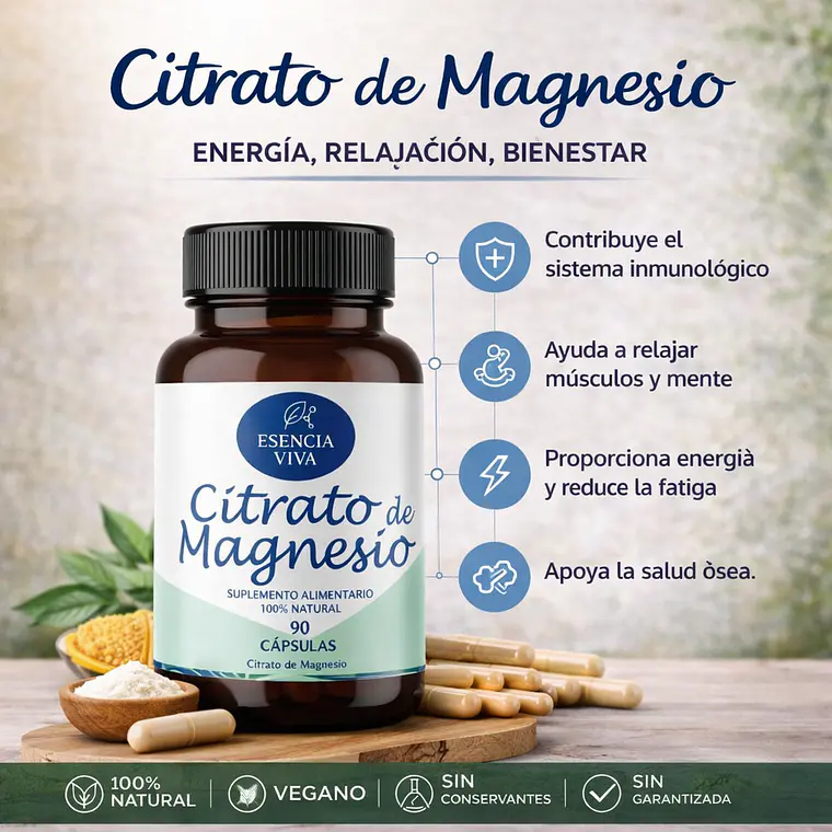 Magnesio Citrato 310mg 90 Cápsulas 3