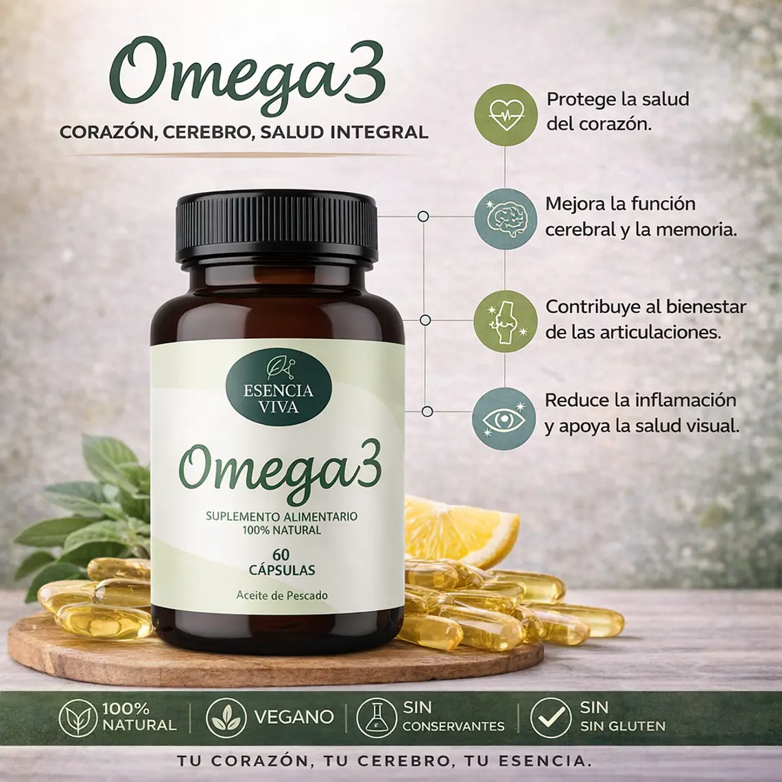 Omega 3 1000mg 60 Cápsulas Blandas  3