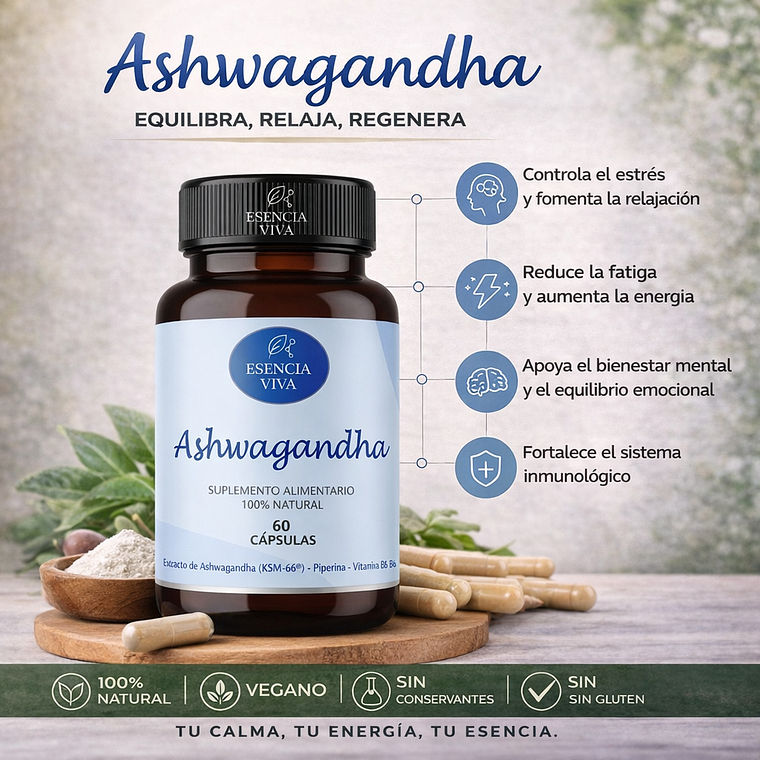 Ashwagandha 500mg 60 cápsulas 3
