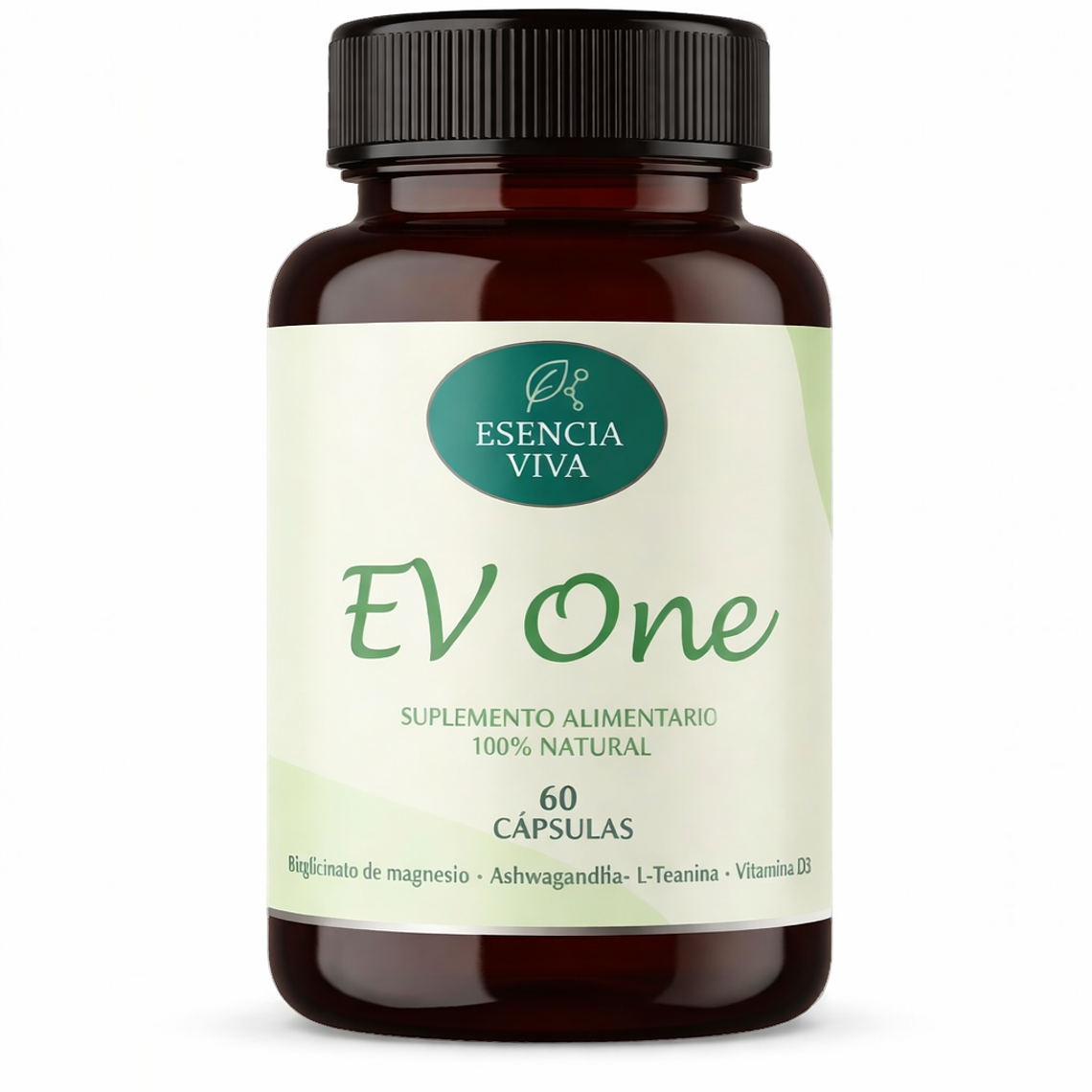 Ev One 500mg 60 Cápsulas Ashwagandha + L-Teanina + B6 + Bisciglinato 1