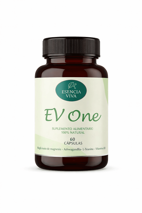 Ev One 500mg 60 Cápsulas Ashwagandha + L-Teanina + B6 + Bisciglinato