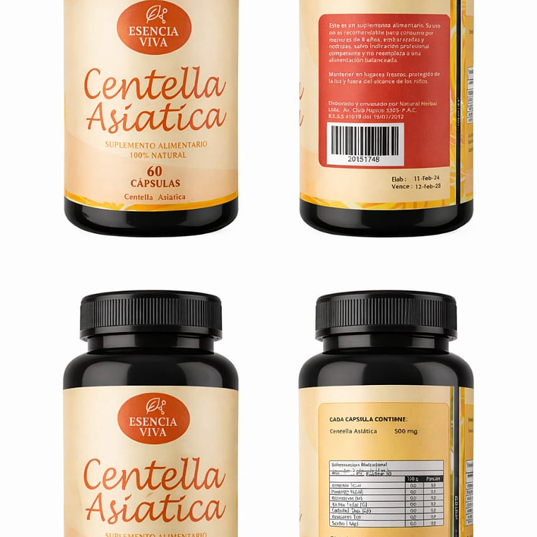Centella Asiática 500mg 60 Cápsulas  2