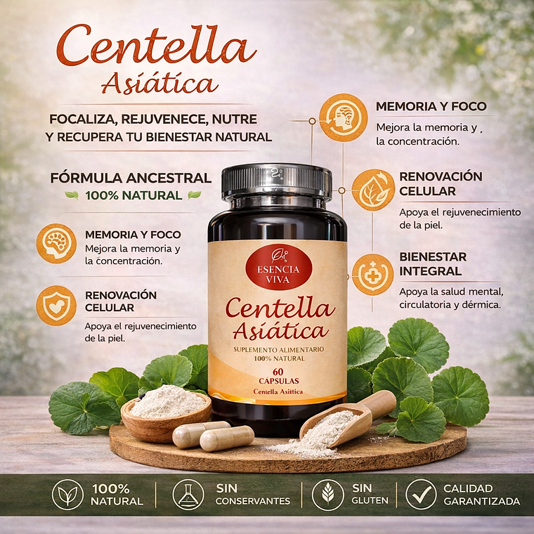 Centella Asiática 500mg 60 Cápsulas  3
