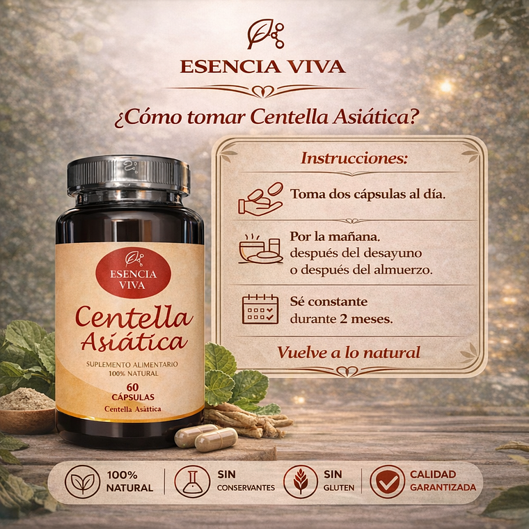 Centella Asiática 500mg 60 Cápsulas  4