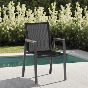 SET MESA COMEDOR 6 SILLAS BLACK