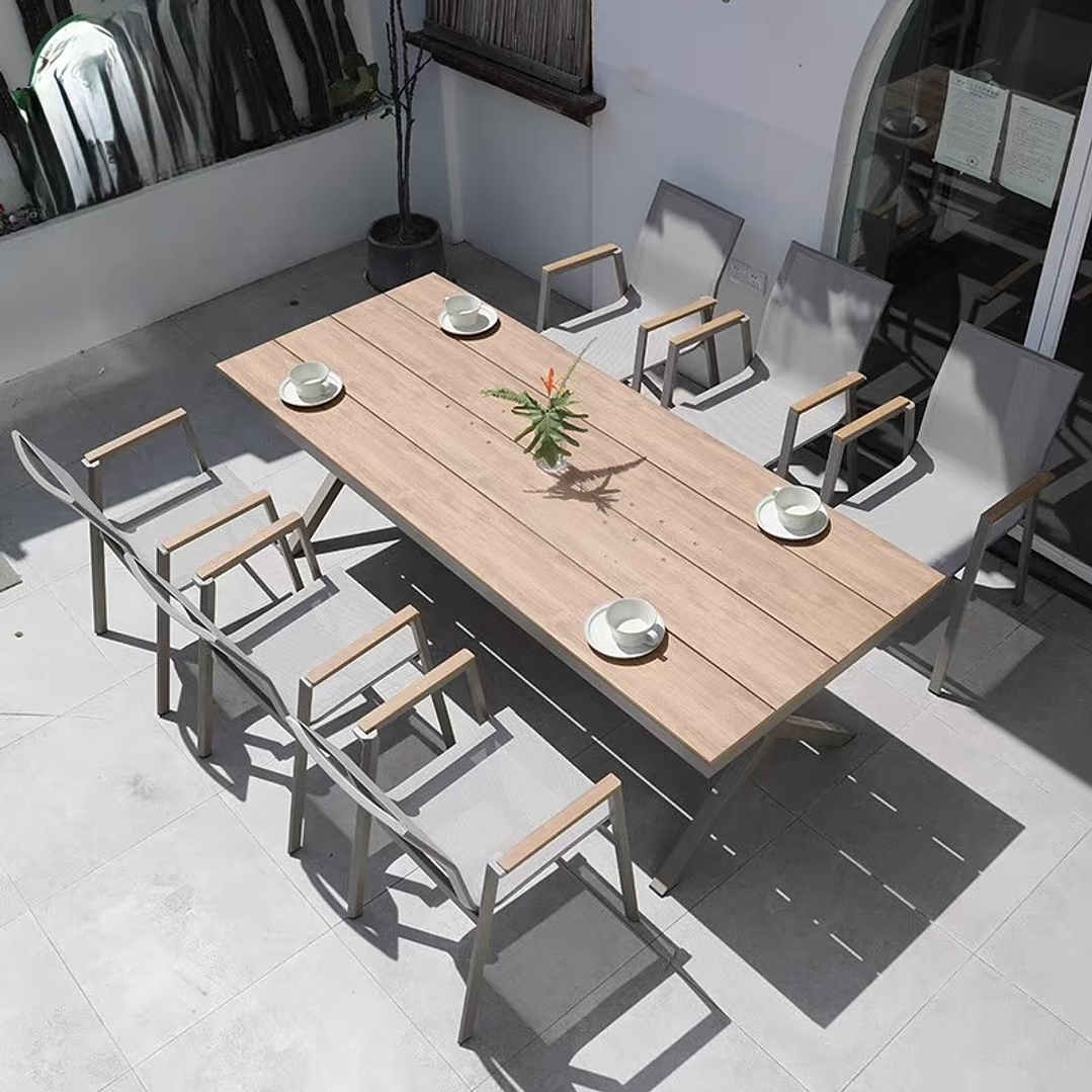 SET MESA COMEDOR 6 SILLAS BEIGE 1