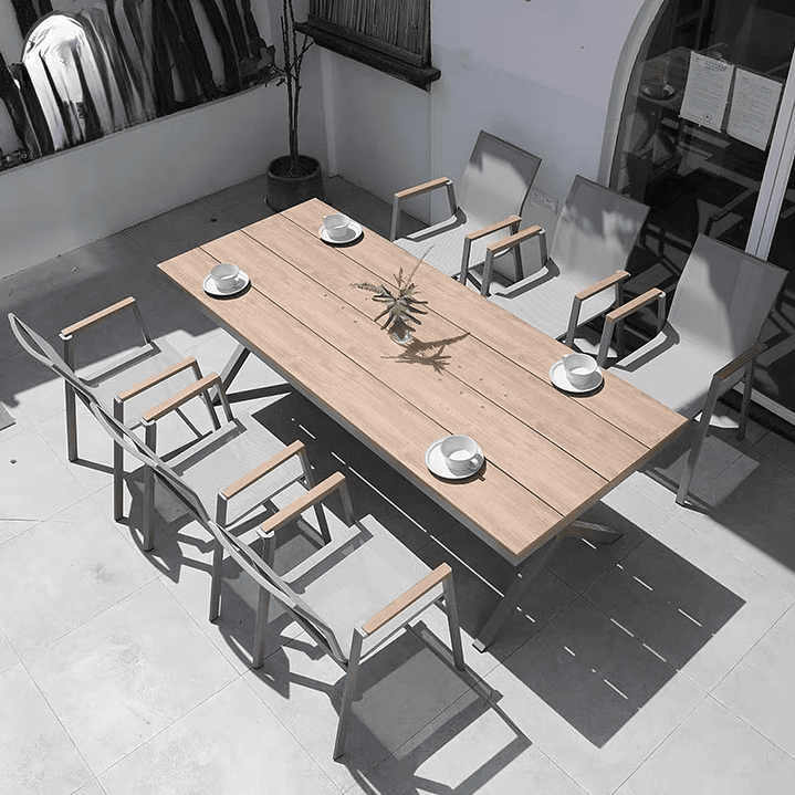 SET MESA COMEDOR 6 SILLAS BEIGE 1