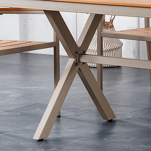 SET MESA COMEDOR 6 SILLAS BEIGE