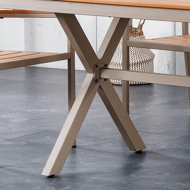 SET MESA COMEDOR 6 SILLAS GRIS 2