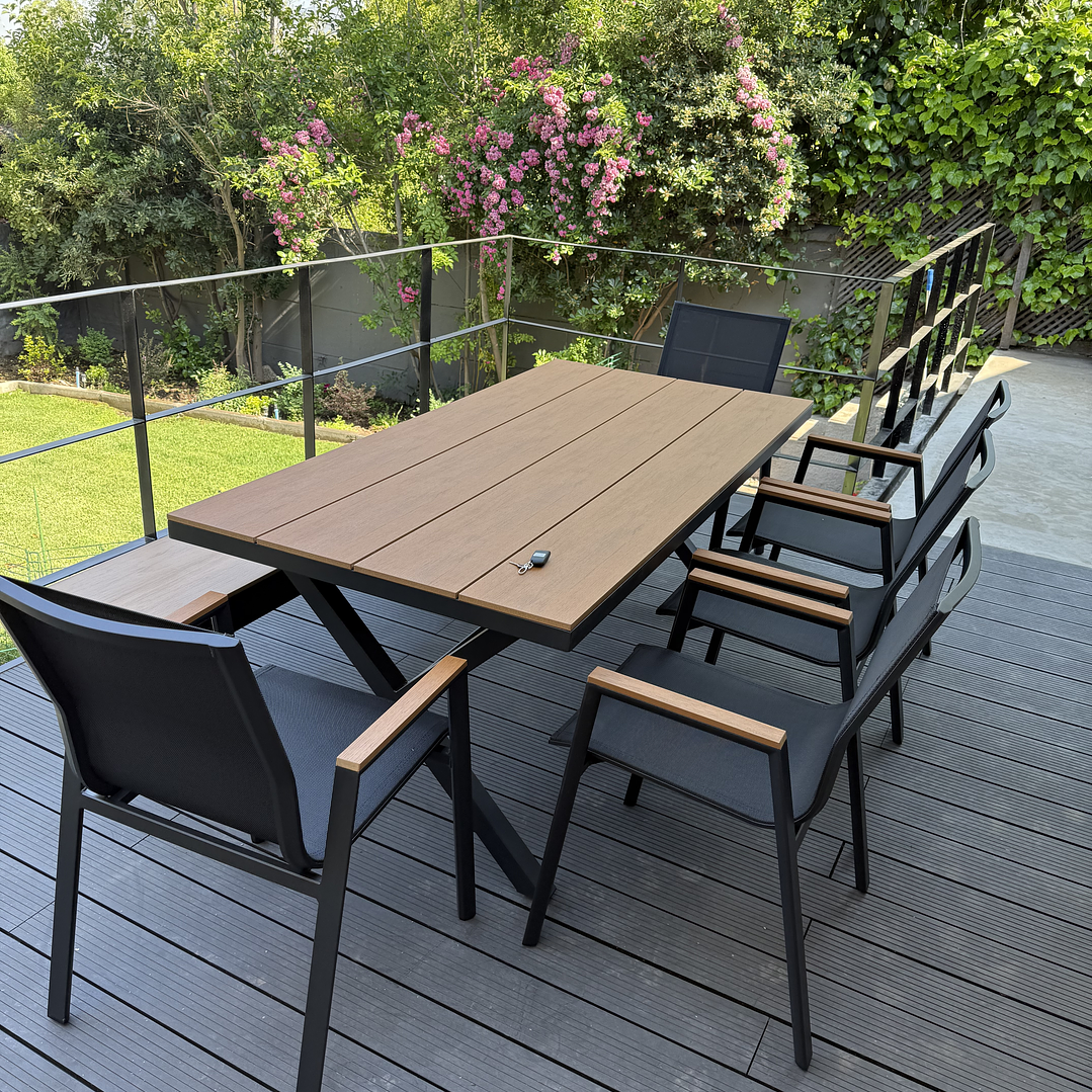 SET MESA COMEDOR 6 SILLAS BLACK 1