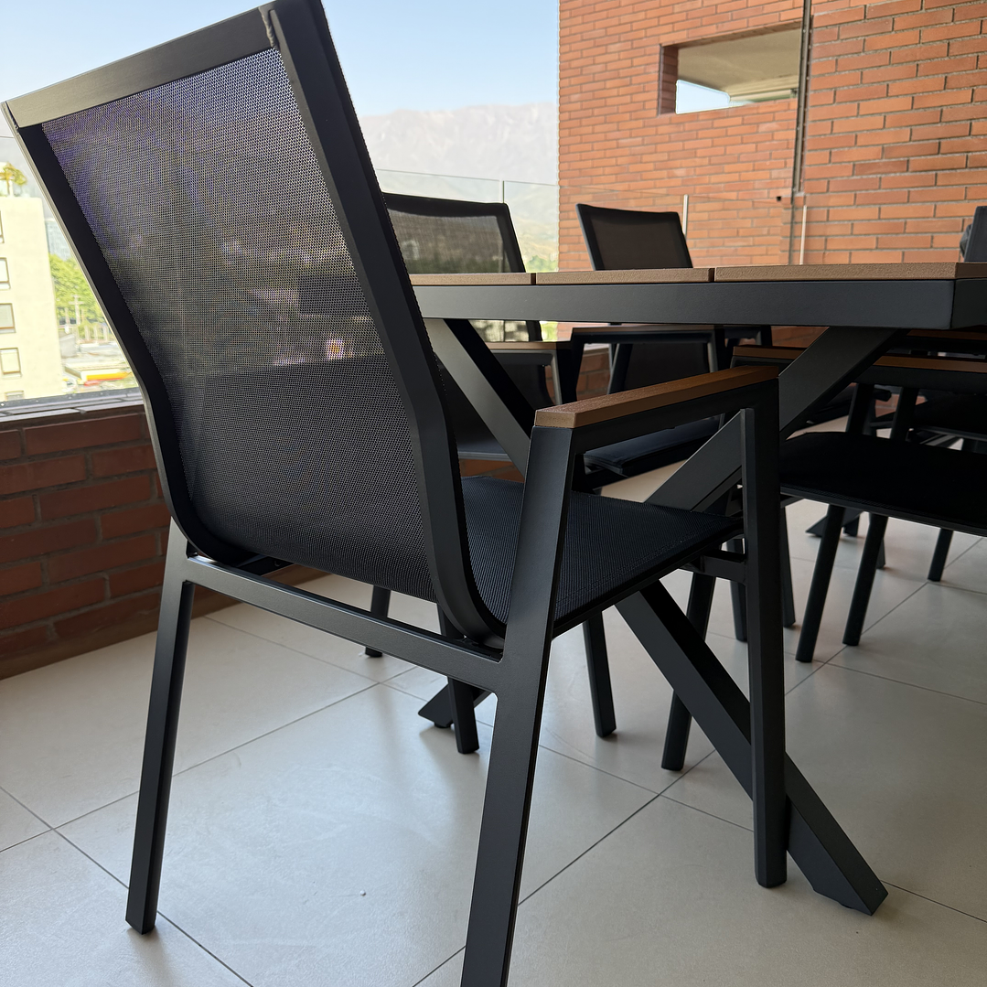 SET MESA COMEDOR 6 SILLAS BLACK 4