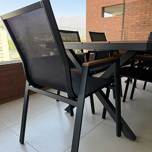 SET MESA COMEDOR 6 SILLAS BLACK