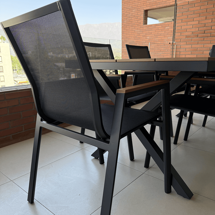 SET MESA COMEDOR 6 SILLAS BLACK 4