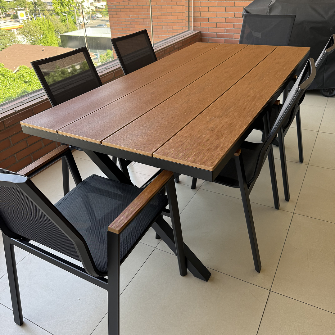 SET MESA COMEDOR 6 SILLAS BLACK 6