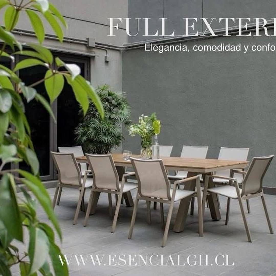 SET MESA COMEDOR 6 SILLAS + 2 SILLAS BEIGE 1