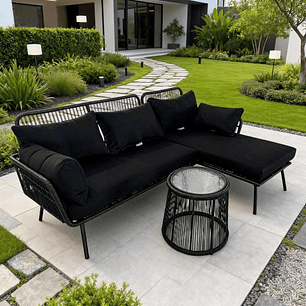 SOFA TERRAZA MODULAR 3 PIEZAS BLACK