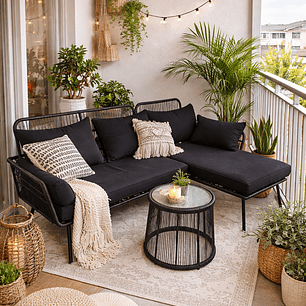 SOFA TERRAZA MODULAR 3 PIEZAS BLACK