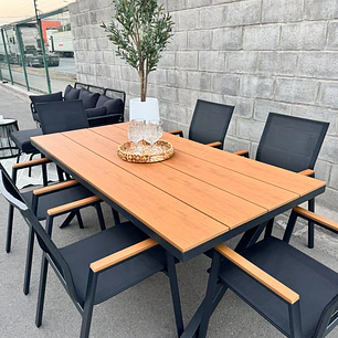 SET MESA COMEDOR 6 SILLAS BLACK