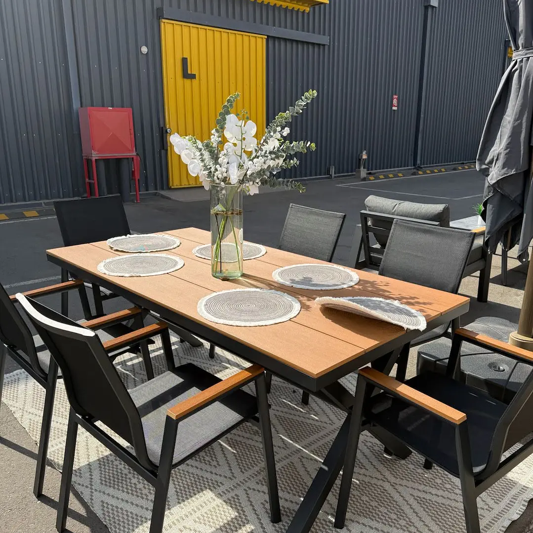 SET MESA COMEDOR 6 SILLAS BLACK 7