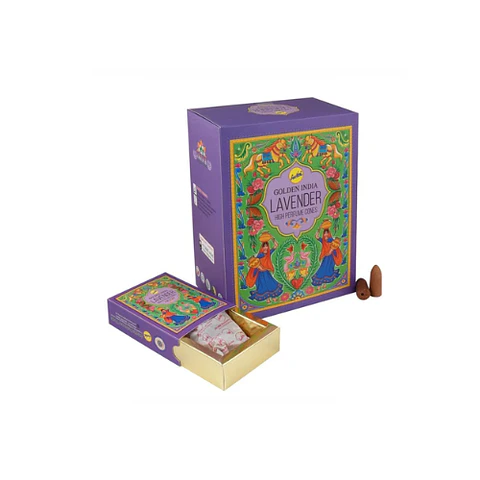 Incienso Cascada Golden Indian Lavanda 120 conos