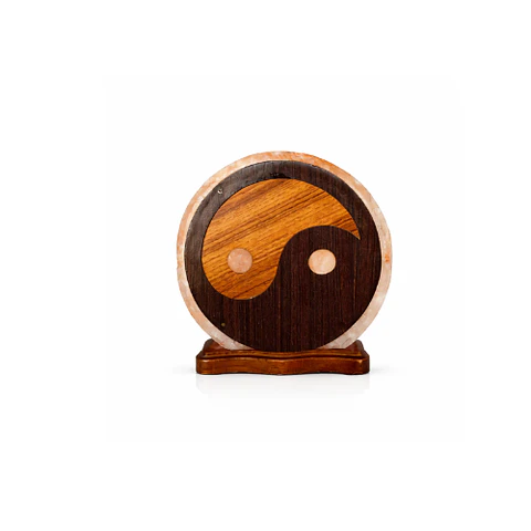 Lampara de Sal del Himalaya con Diseño Yin yang