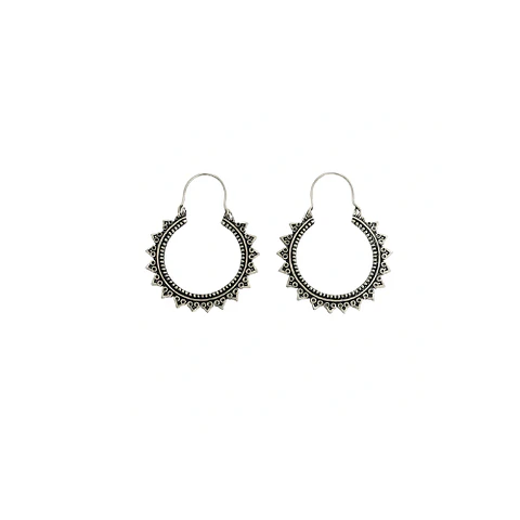 Aros Tribal Sun Plateada