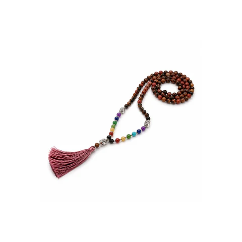 Japa Mala Buda Rodonita Negra 6mm