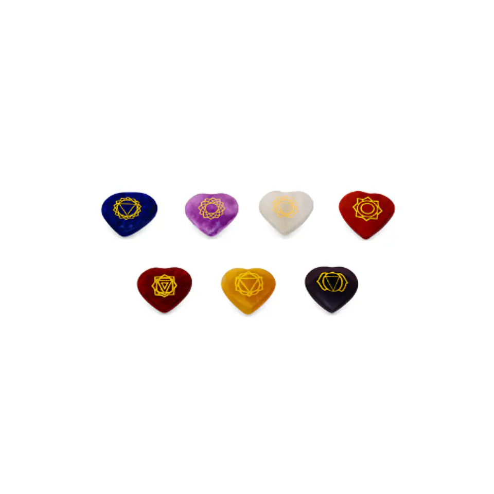 Piedras 7 Chakras Corazones 1