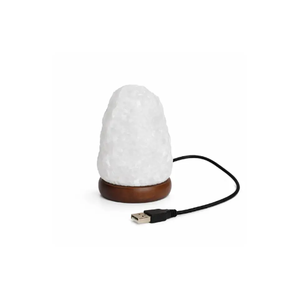 Lampara de Sal Blanca del Himalaya Led Mini 1