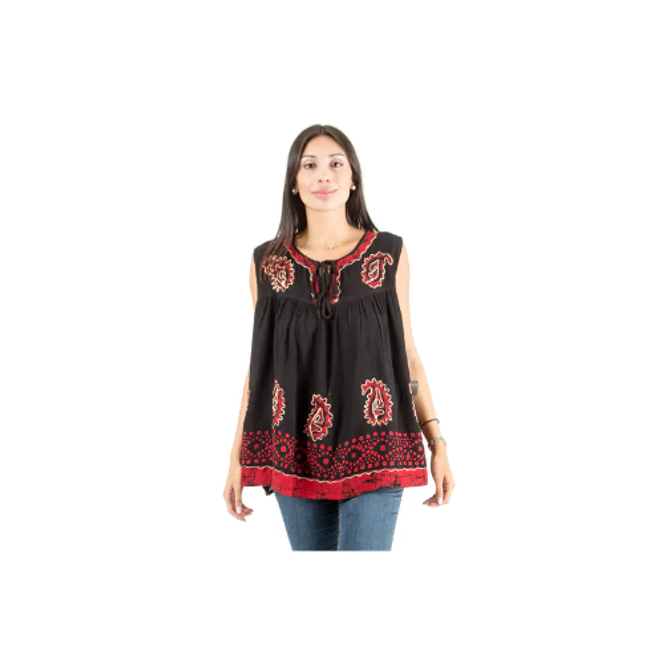 Blusa Dayita Negro con Rojo 1