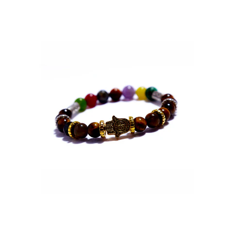 Pulsera Mano de Fatima Charm Ojo de Tigre