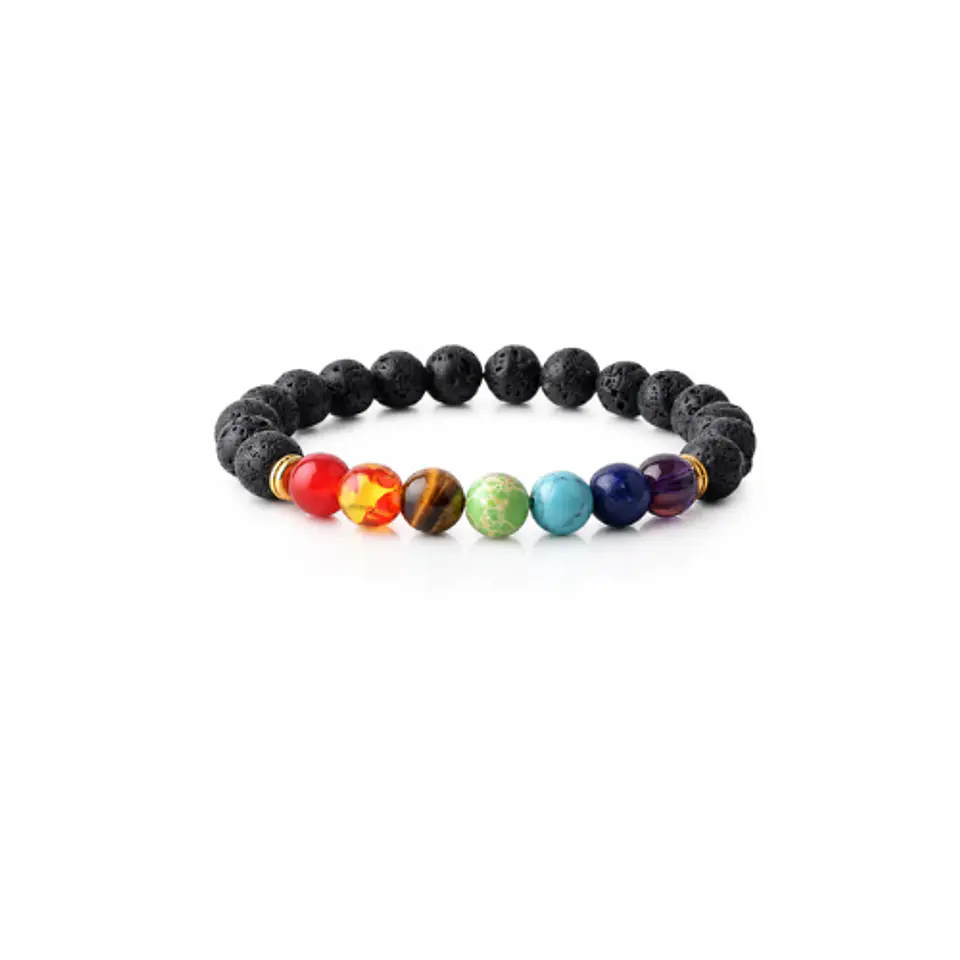 Pulsera 7 Chakras Volcánica 8mm 1