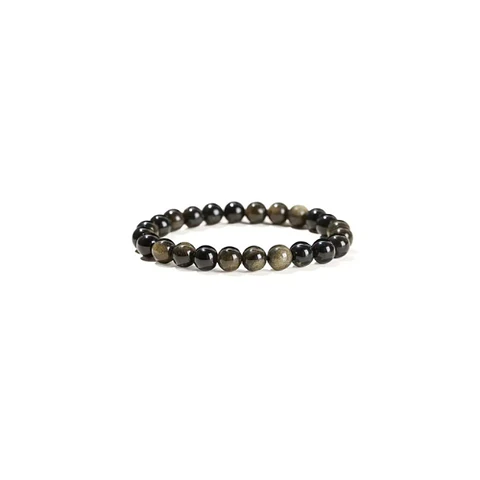 Pulsera Obsidiana Dorada 8mm