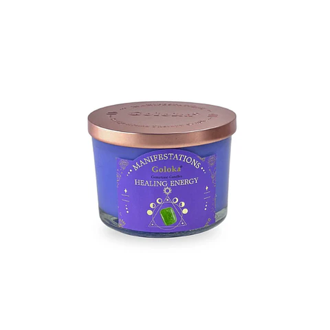 Vela Lavanda con Aventurina Verde (Energía Sanadora)