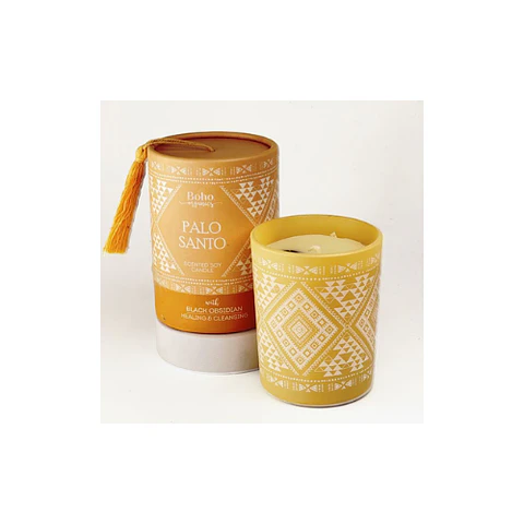 Vela Boho Lavanda Salvia con Piedra Amatista 200g