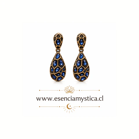 Aros Gota Azul Vintage