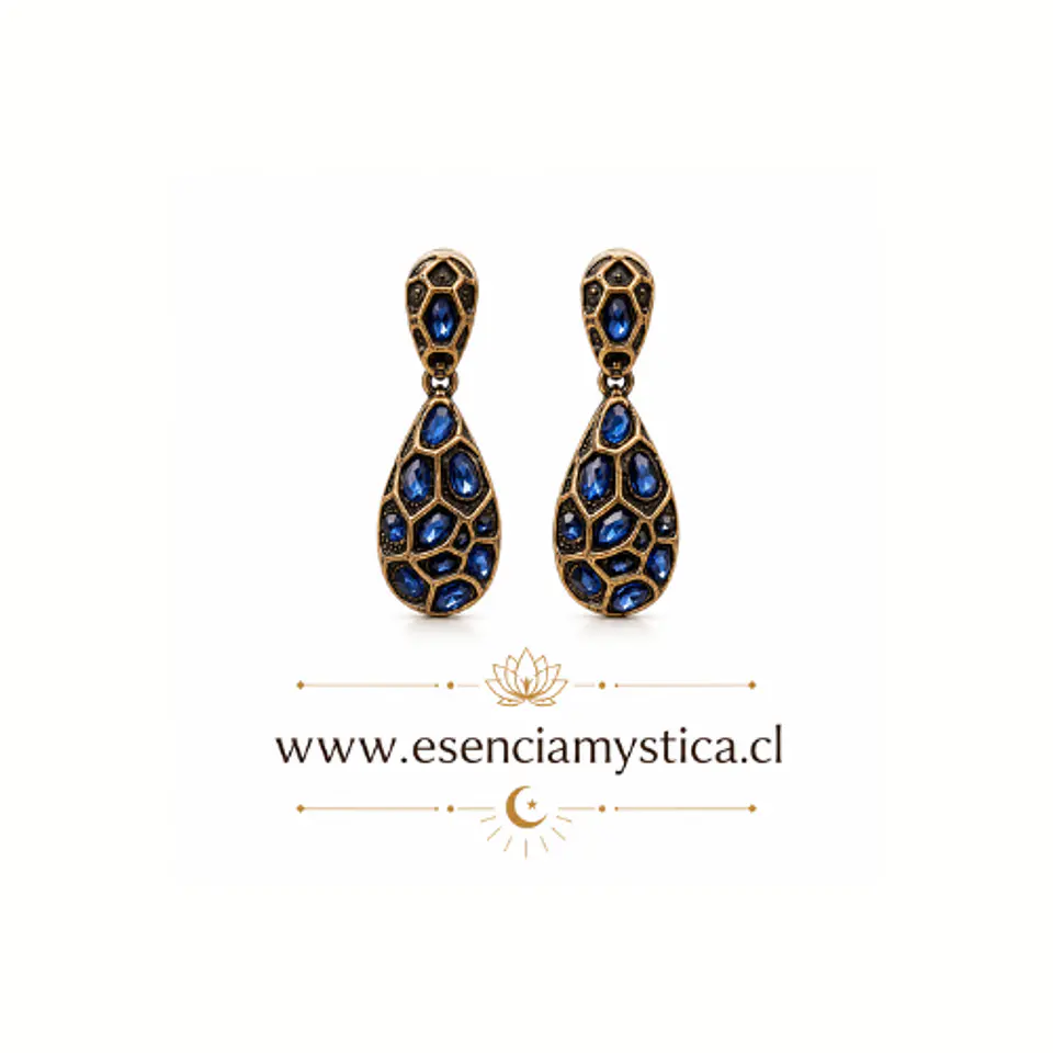 Aros Gota Azul Vintage 1