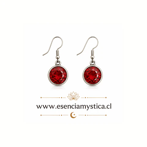 ARETES DE CRISTAL RUBÍ
