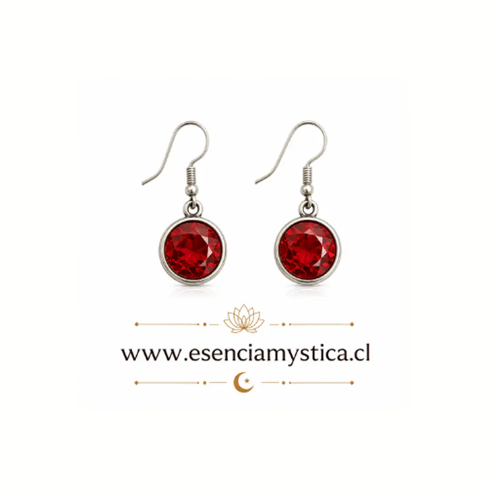 ARETES DE CRISTAL RUBÍ 1