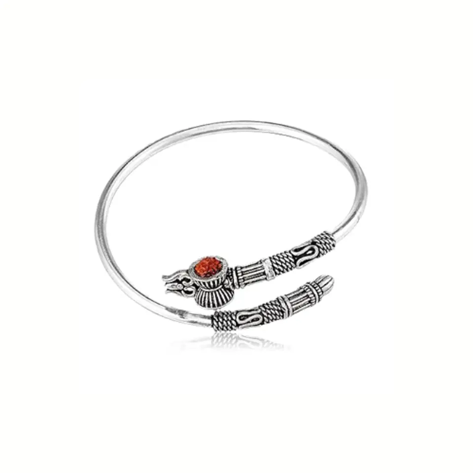 Pulsera Plateada Tribal Rudraksha 1
