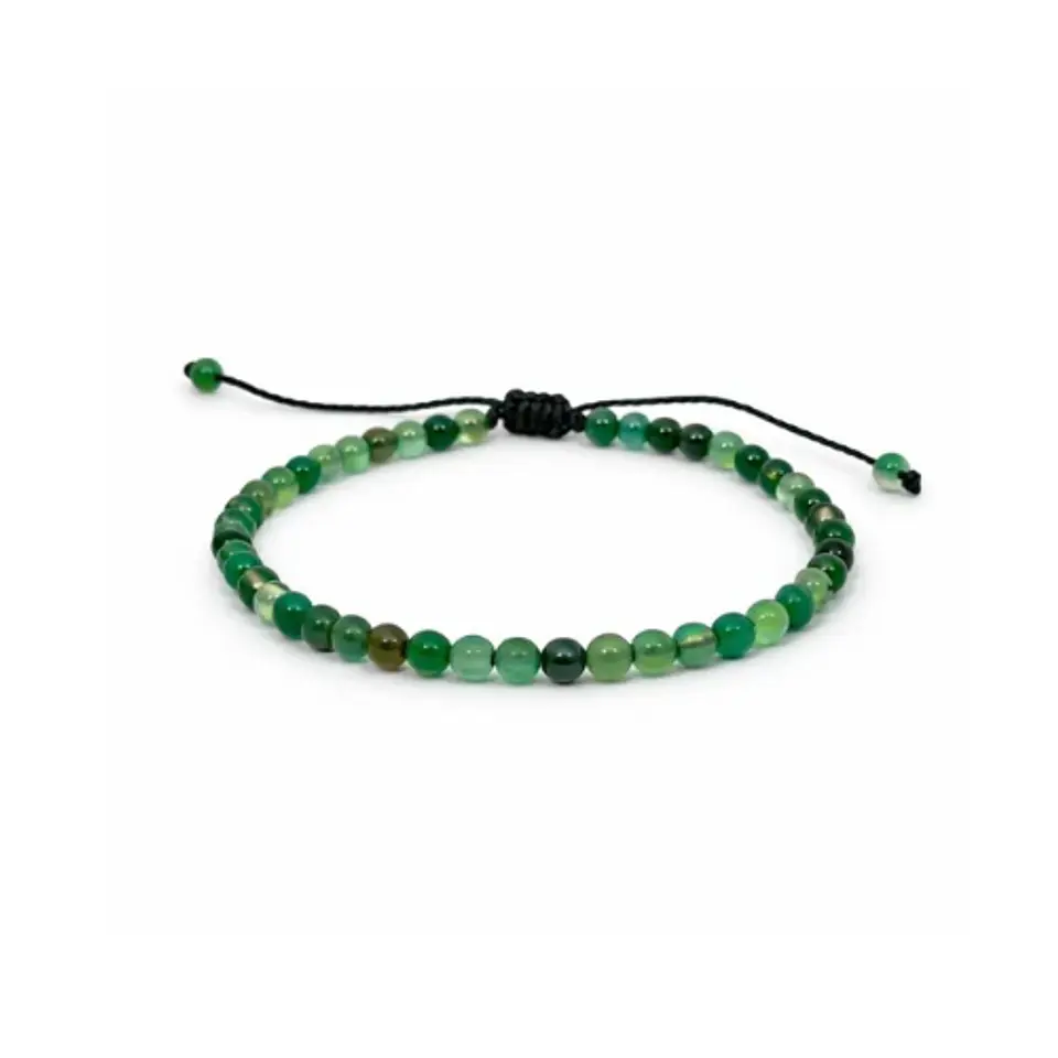 Pulsera Ajustable Onix Verde 4mm 1