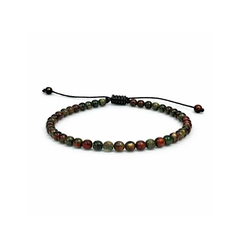 Pulsera Ajustable Sangre Africana Bloodstone 4mm