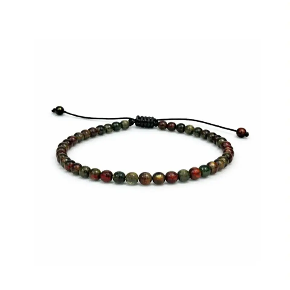 Pulsera Ajustable Sangre Africana Bloodstone 4mm 1