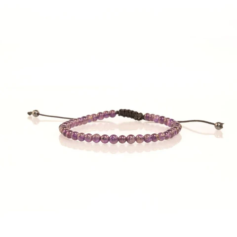 Pulsera Ajustable Amatista 4mm