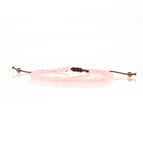 Pulsera Ajustable Cuarzo Rosa 4mm