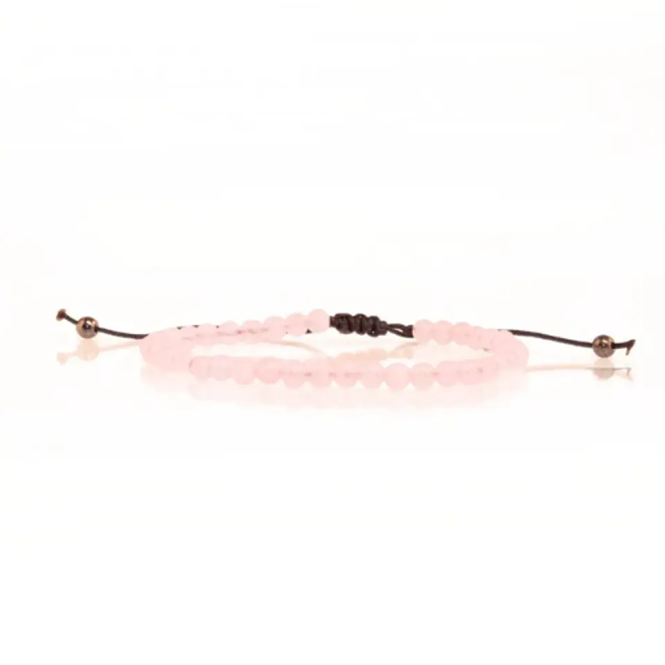 Pulsera Ajustable Cuarzo Rosa 4mm 1