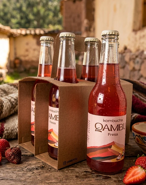 SIXPACK - KOMBUCHA FRESA DE LOS ANDES BT 350ML